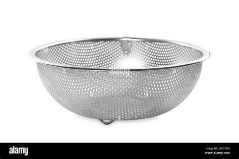 One Metal Sieve Isolated On White Cooking Utensil Stock Photo Alamy