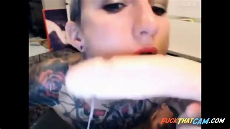 Very Nice Tatooed Girl Rough Throat Sex With Dildo