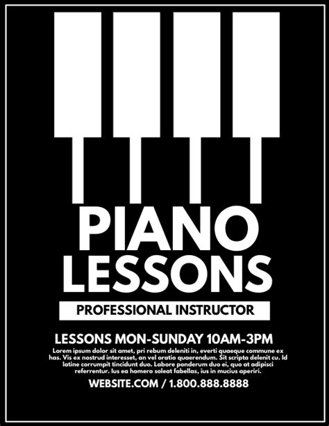 Piano Lessons Template Postermywall