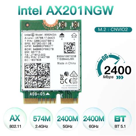 Intel AX201 Wi Fi6 M 2 Key E CNVIO2 Dual Band 2 4G 5Ghz Wireless