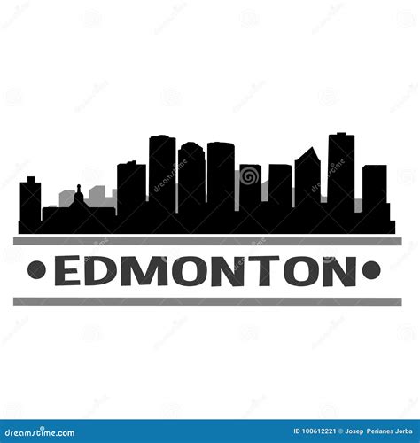 Edmonton Skyline City Icon Vector Art Design Stock Vector ...