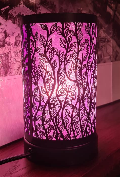 Lampe diffuseur de parfum d intérieur tactile motifs feuilles