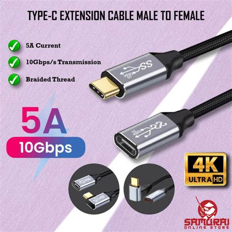 Usb C 100w Type C Extension Cable Usb 31 Male To Female Extending Wire