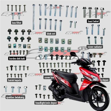 Jual Baut Body Honda Vario Karburator Fullset Baud Honda Vario Kvb