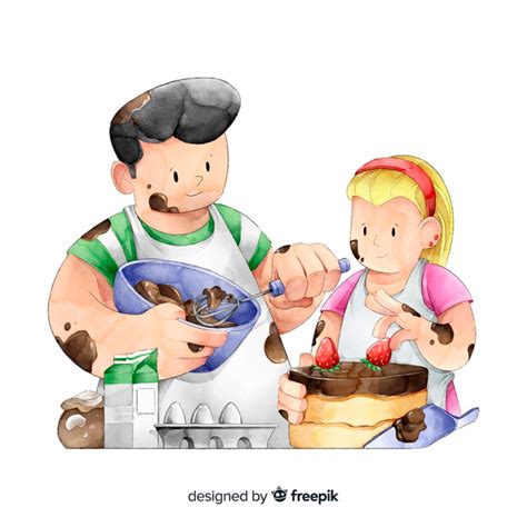 Люди готовят на кухне | Бесплатно векторы | Vector free, Vector, Cooking