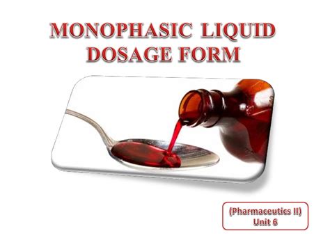 SOLUTION Monophasic Liquid Dosage Forms 1 Studypool