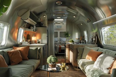 El Remolque Antiguo De Airstream Transformado En Un Retro Foto Premium