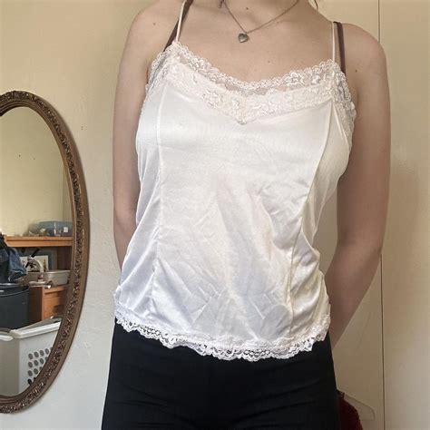 Silk Lace Lingerie Tank Top Depop