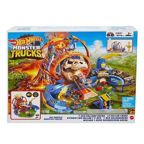 Hot Wheels GLY Monster Truck T Rex Vulkan Arena Toy Land