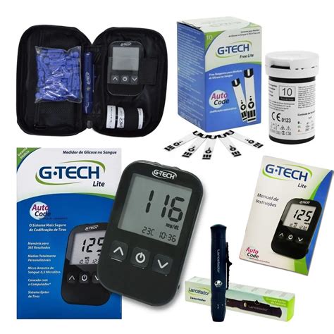 Kit Medir Glicemia Gtech Tiras Lancetas Completo Shopee Brasil