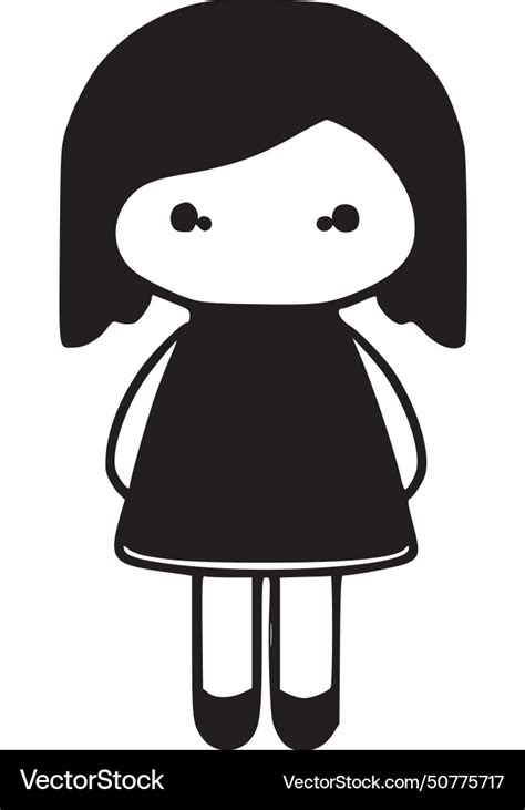 Doll Minimalist And Simple Silhouette Royalty Free Vector