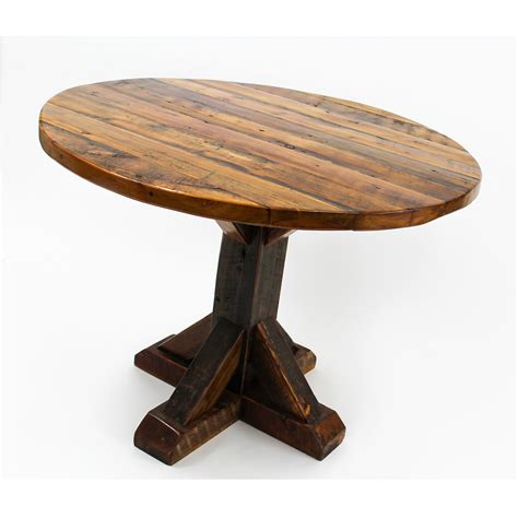 Barnwood Pedestal Round Table | Four Corner Furniture | Bozeman MT