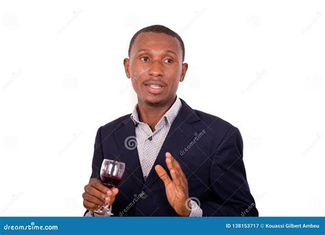 Young Businessman Holding A Glass Of Drink Stock Image Image Of