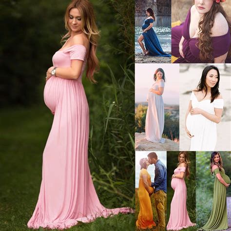 Flower Maternity Photography Props Maxi Gown Pregnancy Dresses Maternity Dresses For Photo Shoot