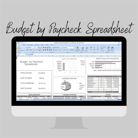 Grey Color Paycheck Spreadsheet Budget By Paycheck Spreadsheet Excel