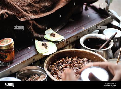 Betel Nut Seller S Stand Old Delhi India Stock Photo Alamy