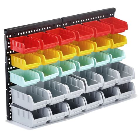 Buy Garage Storage Bins Wall ed Parts Rack with 4 Colors 30PC Bin Organizer, Stackable Garage ...