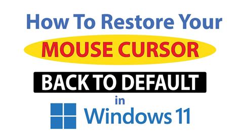 How To Restore Your Mouse Cursor Back To Default Settings In Windows 11