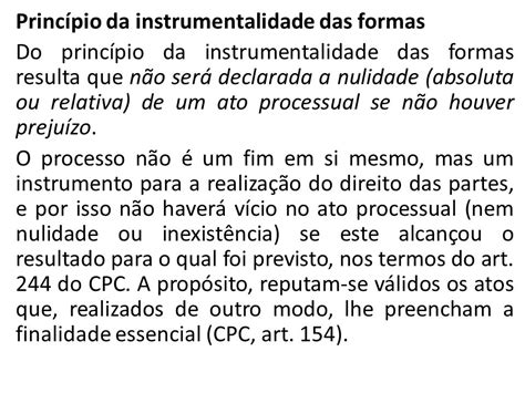 Principio Da Instrumentalidade Das Formas Exemplos Novo Exemplo