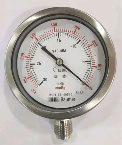 Inch Mm Baumer Analog Pressure Gauge To Bar To Psi