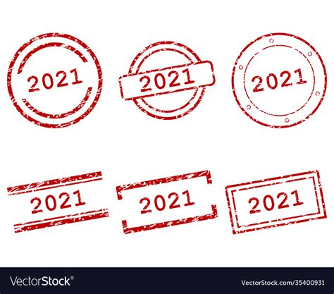 2021 Stamps Royalty Free Vector Image Vectorstock