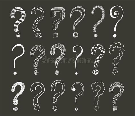 Set Of Hand Drawn Question Marks Stock Illustration Illustration Of