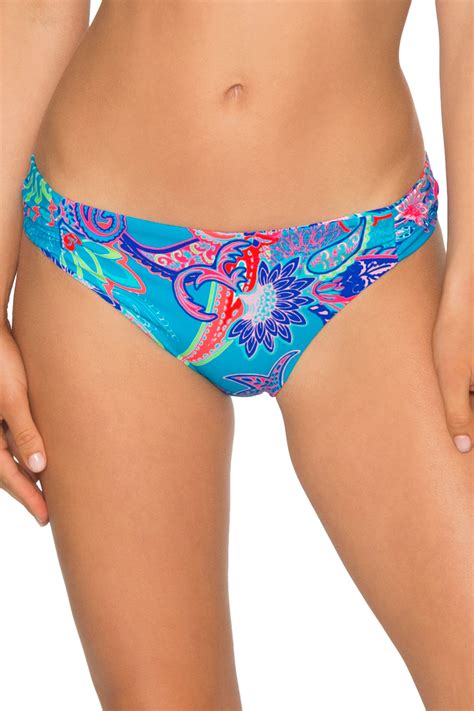 Sunsets S Caribbean Breeze Femme Fatale Shirred Tab Side Bikini Bottom