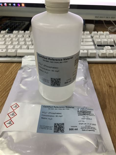 Dung Dịch Chuẩn Phosphates Po4 3 80mgl Chai 500ml Cpachem