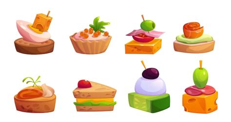 Free Vector Buffet Finger Food Appetizer