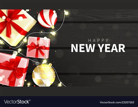 Happy new year holiday card Royalty Free Vector Image