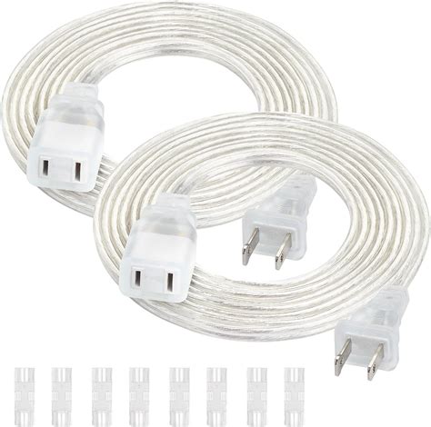 Amazon 2 Pack Clear Extension Cord 9 FT Extension Cords UL