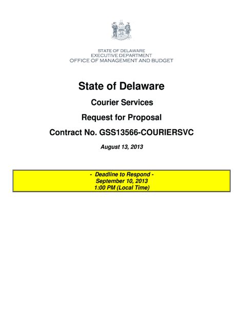 Fillable Online Bidcondocs Delaware Courier Services Request For