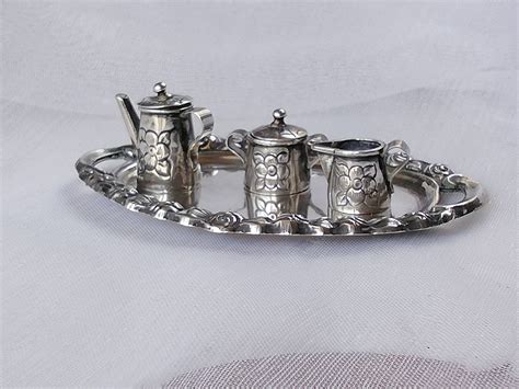 Antique 19th Century Silver Miniature Tea Set Sterling Pure Etsy