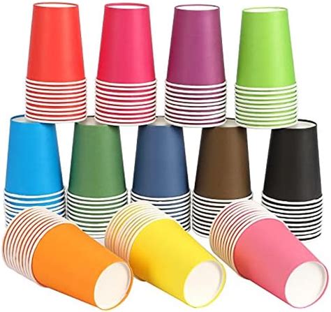 Pcs Gobelets Carton Jetables Ml Verres Carton Multicolore