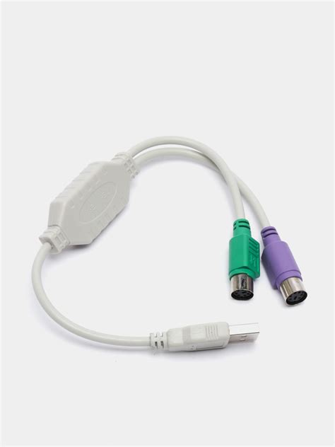 Переходник с PS/2 на USB для клавиатуры и мыши купить по цене 299 ₽ в ...