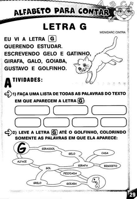 Educação Infantil Texto Com A Letra G Para Alfabetização Texto Exemplo