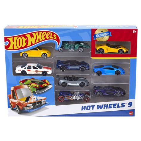 Набор из 9 игрушечных машинок Hot Wheels масштаб 1 64 в ассортименте 8 видов металлические