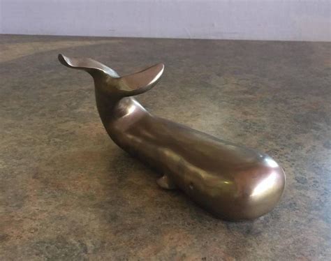 Mid Century Brass Whale Sculpture Paperweight At 1stdibs