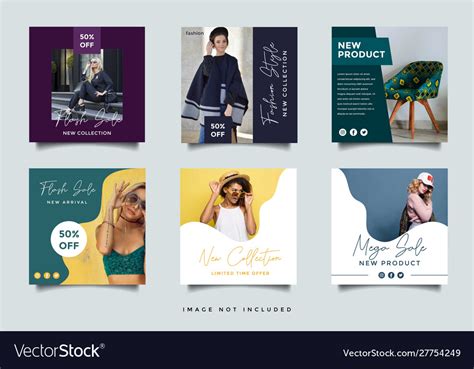 Social Media Post Design Template Royalty Free Vector Image