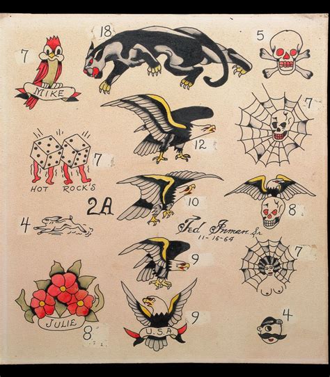 Ted Inman Flash Vintage Tattoo Design Traditional Tattoo Flash Art