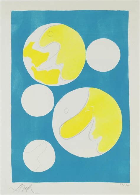 Sold Price Jean ARP 1886 1966 CINQ LUNES SUR FOND BLEU1966 Arntz