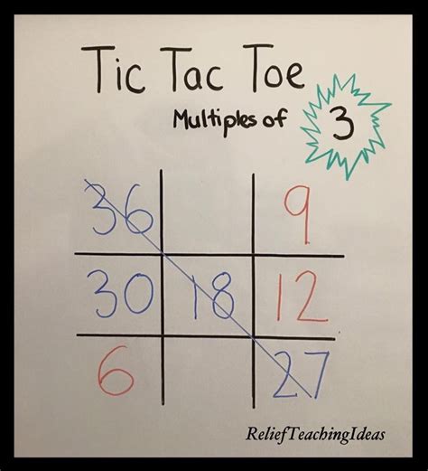 Printable Math Tic Tac Toe