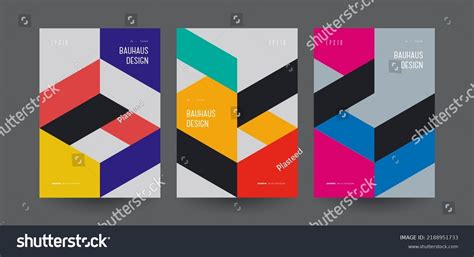 Bauhaus Brochure Template Collection Minimalist Design Stock Vector ...