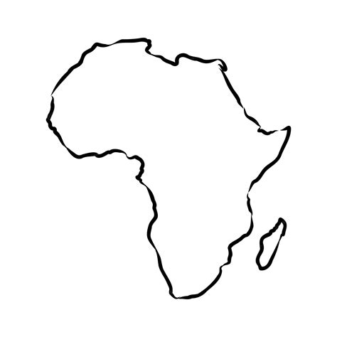 Premium Vector Africa Map Outline Graphic Freehand Drawing On White