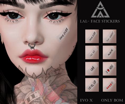 Second Life Marketplace Lal Face Stickers Tattoo Lel Evox Only Bom