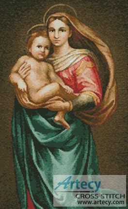 Artecy Cross Stitch Madonna And Baby Jesus Cross Stitch Pattern To