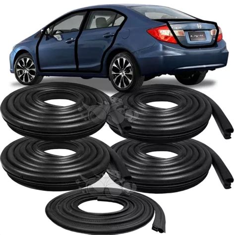 Kit 5 Borracha Porta E Guarnição Mala Honda Civic 12 A 16