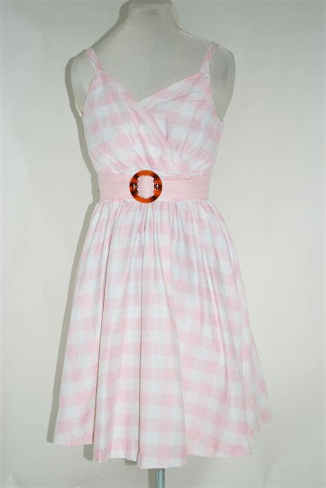 Pink Gingham Cotton Dress Cotton Dresses Fashion Pink Gingham