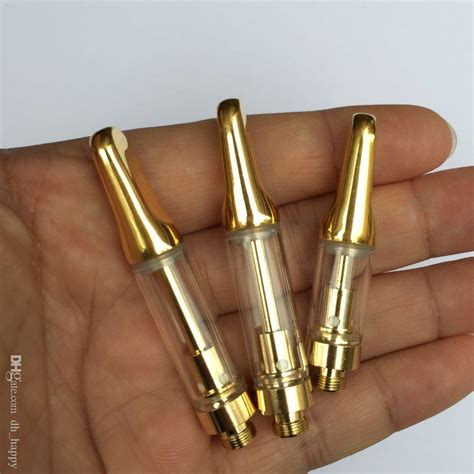 Glass Wax Vaporizer Ceramic Wickless Gold Color Cartridge 510 Thick Oil Vape Pen Disposable Ecig