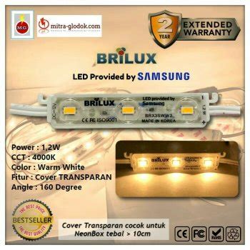 Jual SAMSUNG 5630 WARM WHITE BRILUX LED MODULE 3 MATA PUTIH KUNING